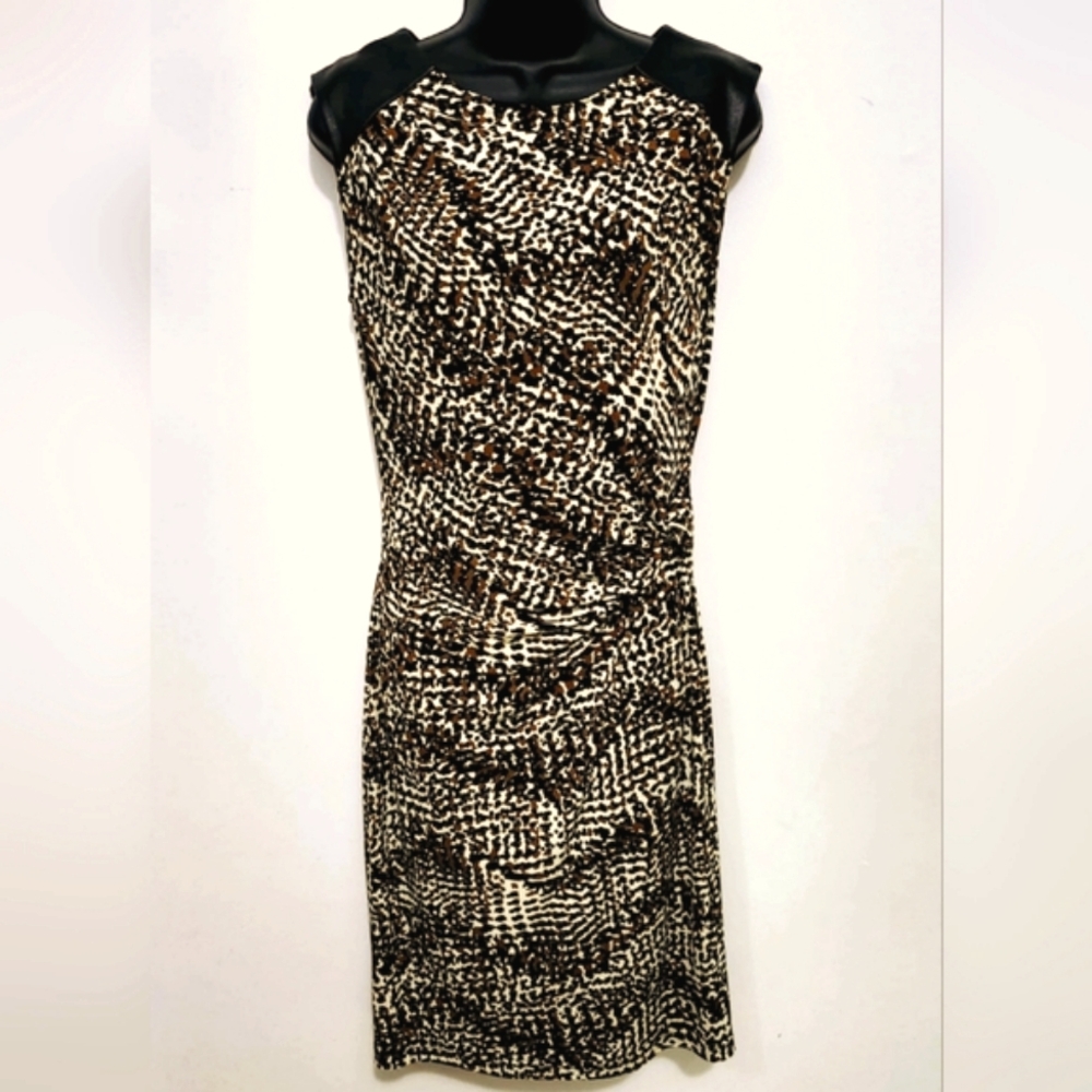 Authentic Joseph Ribkoff Animal Print Ruched Dress